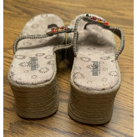 UNLISTED KENNETH‎ COLE Women's Shoes Wedge Sandals BEADED Size 3M - Picture 5 of 7